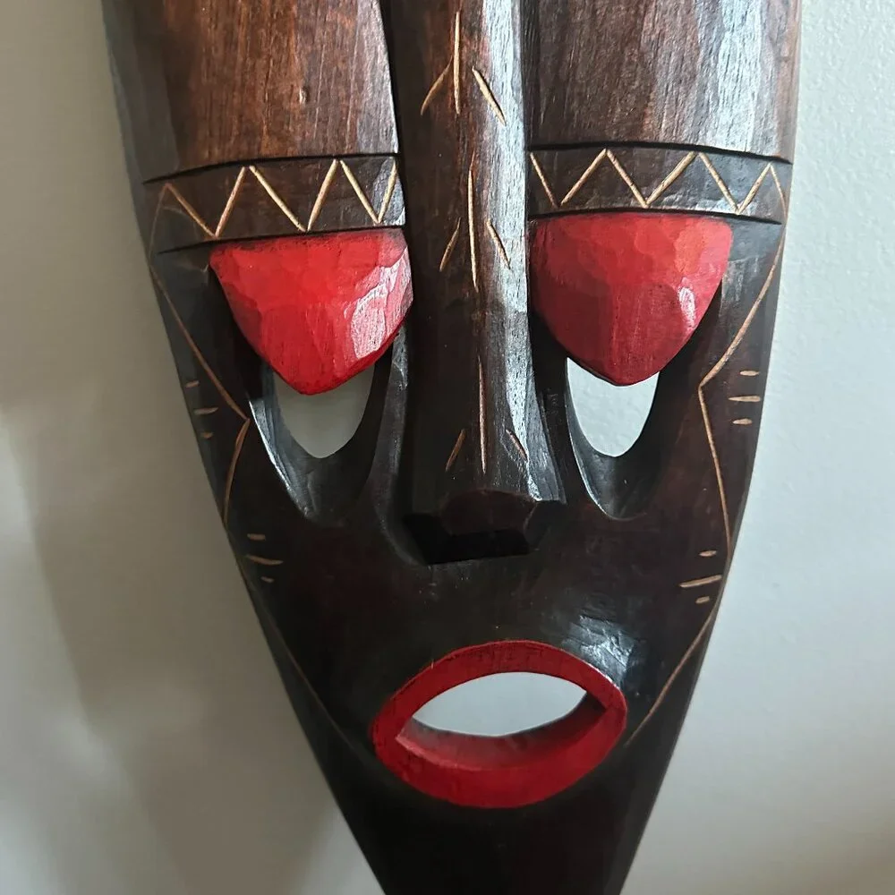 Hand-Carved Ecuadorian Wood Mask - From Ecuador - Wall Decor